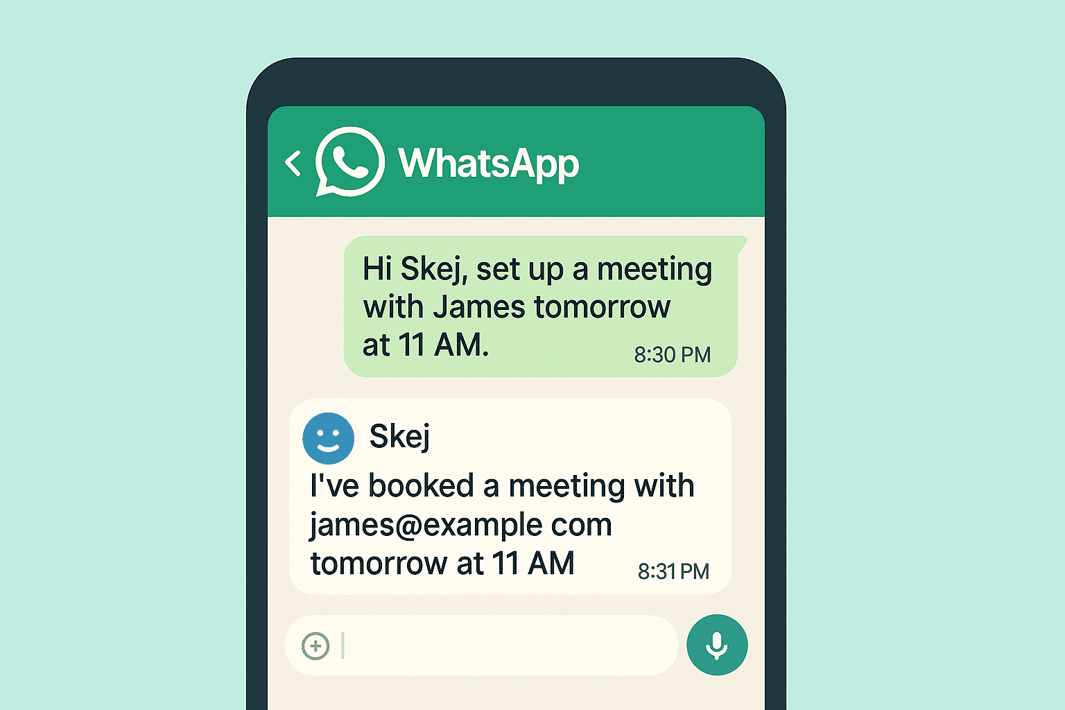 AI  Meeting Scheduling in Whatsapp