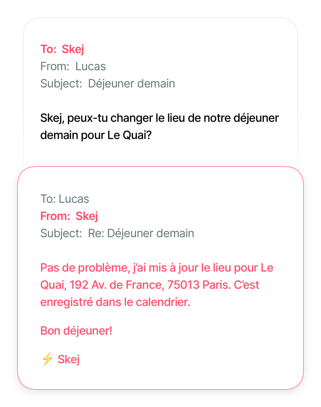AI meeting assistant for email